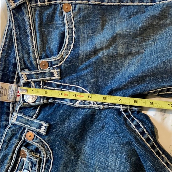 VTG Y2K True Religion Billy Super T Jeans Women 28 Low Rise Bootcut White Stitch - Picture 7 of 8